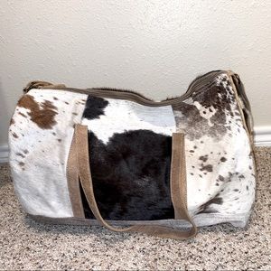 Cowhide Duffle Weekend Bag
